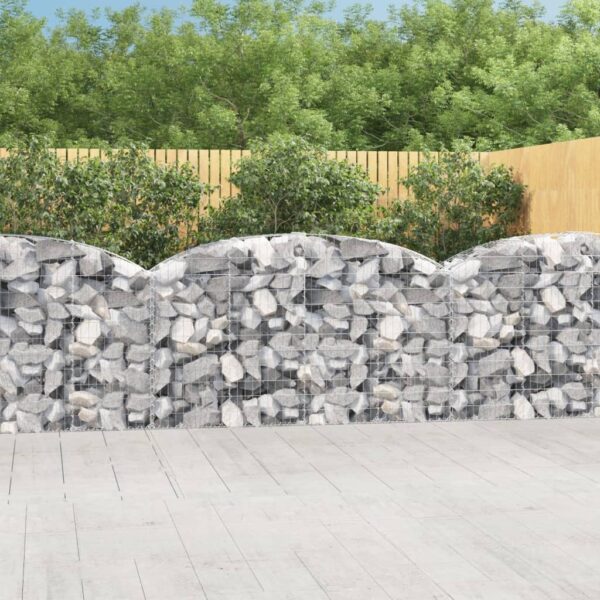 vidaXL Arched Gabion Basket 200x50x100/120 cm Galvanised Iron - Image 1