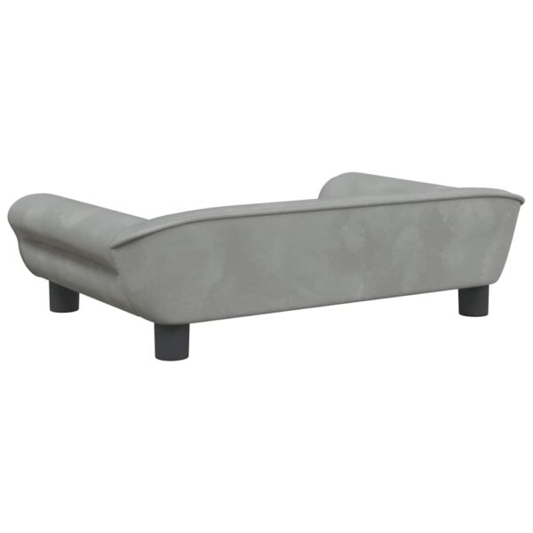vidaXL Dog Bed Light Grey 70x48x22 cm Velvet - Image 5