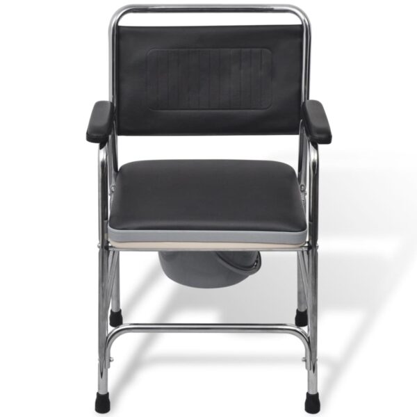 vidaXL Commode Chair Steel Black - Image 2