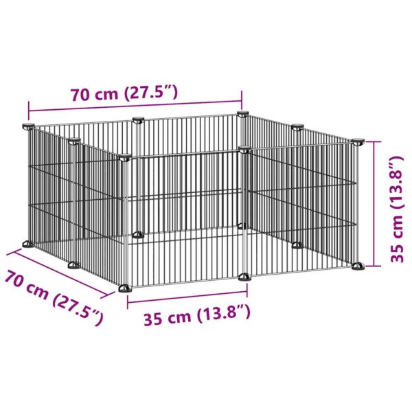 vidaXL 8-Panel Pet Cage Black 35x35 cm Steel - Image 6