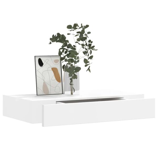 vidaXL Floating Wall Shelves with Drawers 2 pcs White 48 cm - Image 3