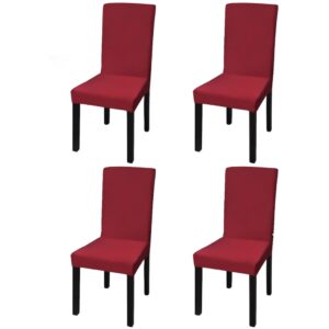 vidaXL Straight Stretchable Chair Cover 4 pcs Bordeaux