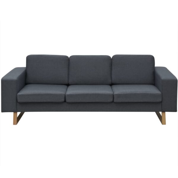 vidaXL 2-Seater and 3-Seater Sofa Set Dark Grey - Image 6