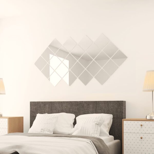 vidaXL 24 pcs Mirror Tiles Square Glass - Image 3