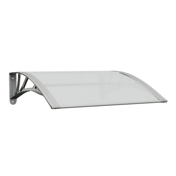 vidaXL Door Canopy Grey and Transparent 80x75 cm Polycarbonate - Image 2