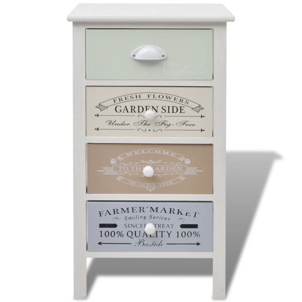 vidaXL French Storage Cabinet 4 Drawers Wood - Image 4