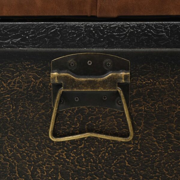 vidaXL Storage Bench 80.5x41x50 cm Solid Wood and Artificial Leather - Image 8
