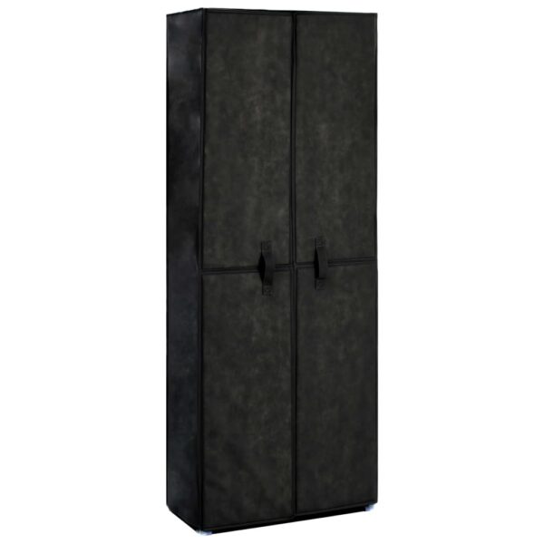 vidaXL Shoe Cabinet Black 60x30x166 cm Fabric - Image 2