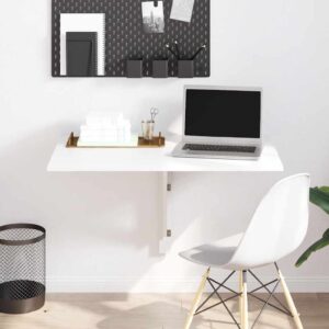 vidaXL Folding Wall Table White 100x60 cm