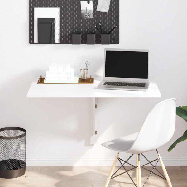 vidaXL Folding Wall Table White 100x60 cm - Image 1