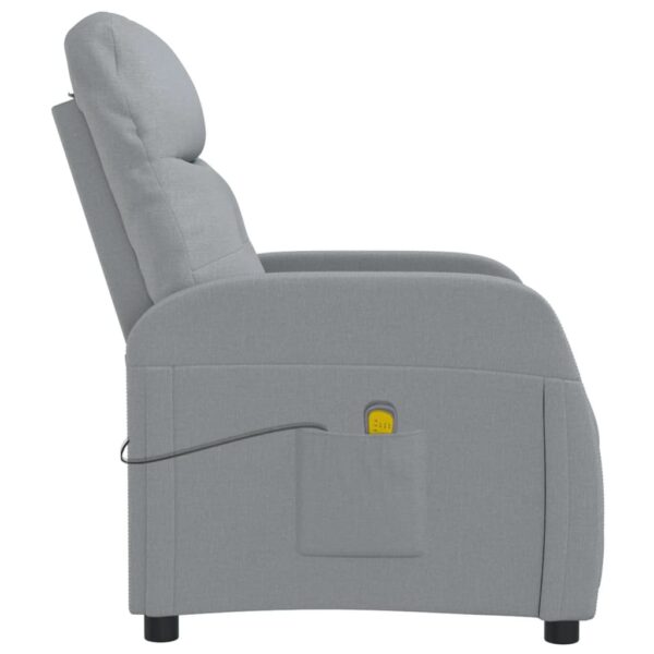 vidaXL Massage Chair Light Grey Fabric - Image 4