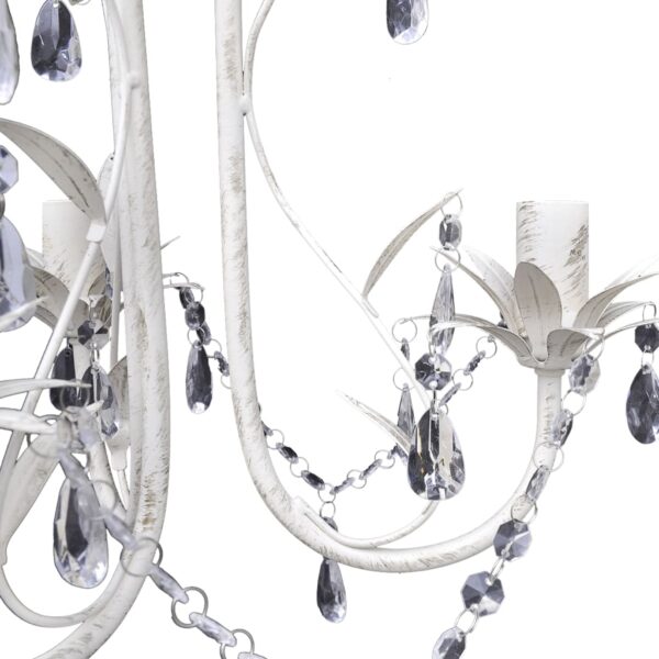 vidaXL Crystal Pendant Ceiling Lamp Chandeliers 2 pcs Elegant White - Image 5