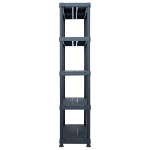 vidaXL Storage Shelf Racks 2 pcs Black 250 kg 80x40x180 cm Plastic - Image 5