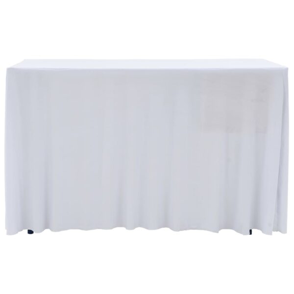 vidaXL 2 pcs Stretch Table Covers with Skirt 183x76x74 cm White - Image 2