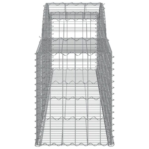vidaXL Arched Gabion Basket 300x50x60/80 cm Galvanised Iron - Image 4