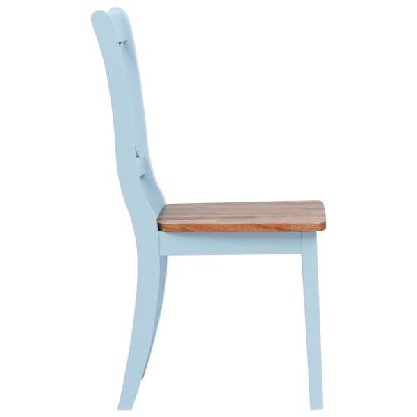 vidaXL Dining Chairs 2 pcs Grey and Light Wood Solid Rubber Wood - Image 4