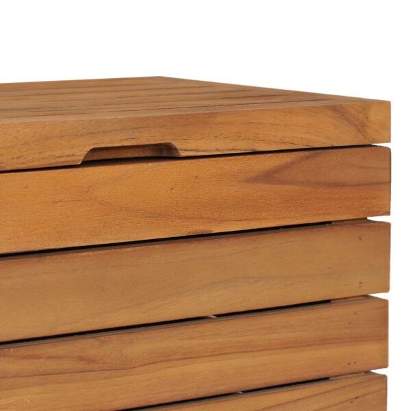 vidaXL Laundry Basket 40x40x70 cm Solid Teak Wood - Image 6