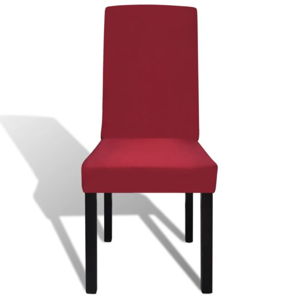 vidaXL 6 pcs Bordeaux Straight Stretchable Chair Cover - Image 3