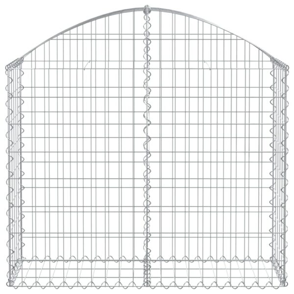 vidaXL Arched Gabion Basket 100x30x80/100 cm Galvanised Iron - Image 3