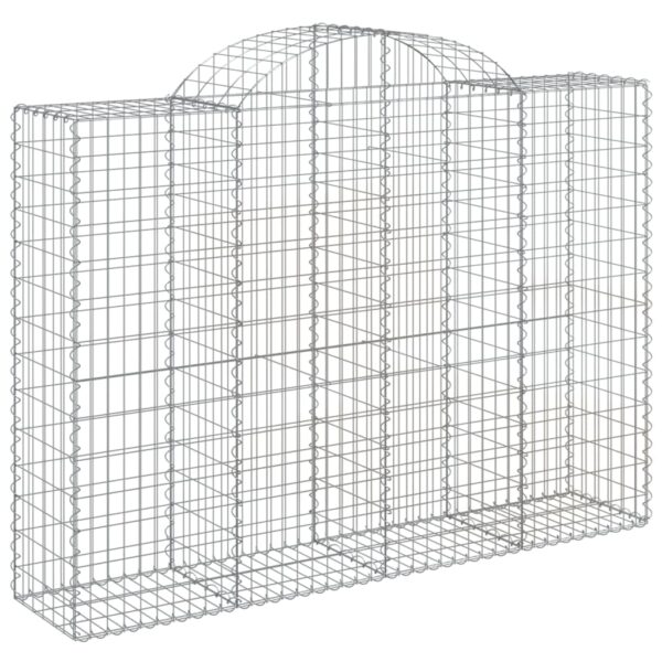 vidaXL Arched Gabion Basket 200x50x140/160 cm Galvanised Iron - Image 2