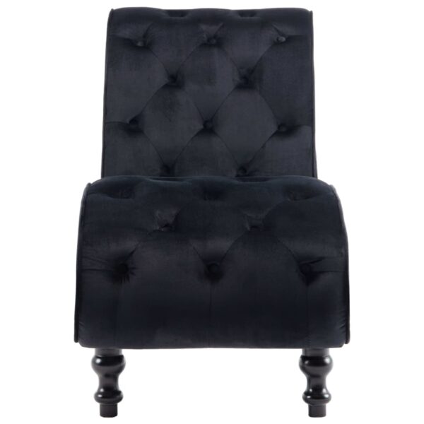 vidaXL Chaise Lounge Black Velvet - Image 3