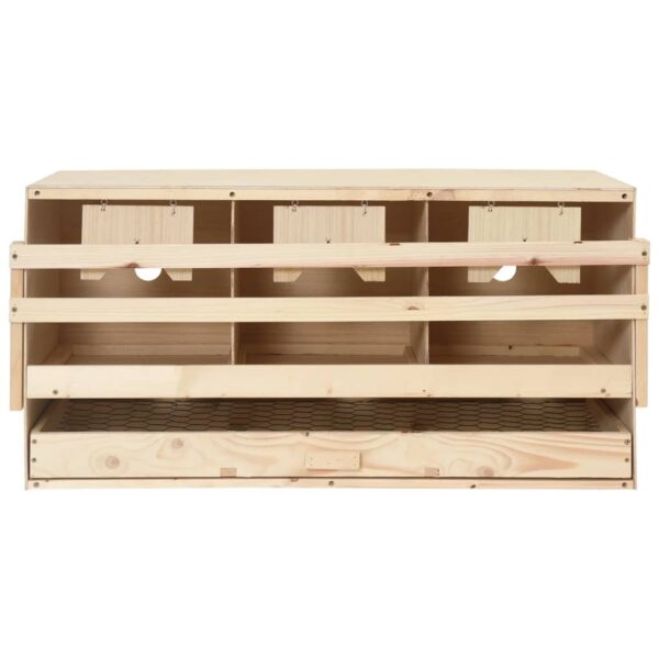 vidaXL Chicken Laying Nest 3 Compartments 72x33x38 cm Solid Pine Wood - Image 2