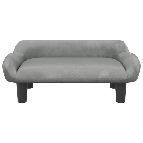 vidaXL Dog Bed Light Grey 70x40x24 cm Velvet - Image 3