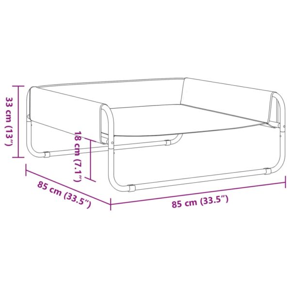 vidaXL Elevated Dog Bed Anthracite Oxford Fabric and Steel - Image 9