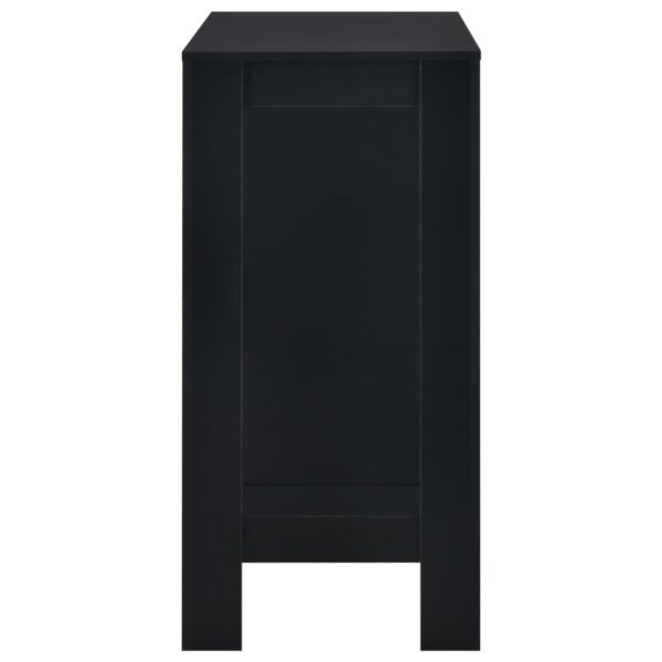 vidaXL Bar Table with Shelf Black 110x50x103 cm - Image 4