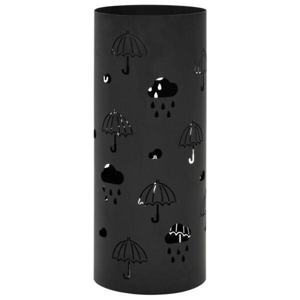 vidaXL Umbrella Stand Umbrellas Steel Black - Image 1