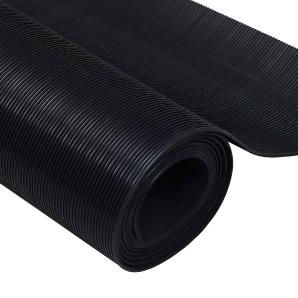 vidaXL Rubber Floor Mat Anti-Slip 5 x 1 m Fine Ribbed - Image 4
