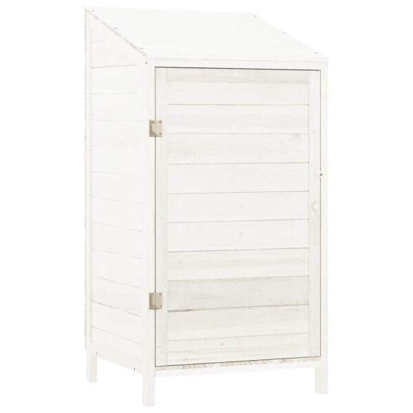 vidaXL Garden Shed White 55x52x112 cm Solid Wood Fir - Image 2