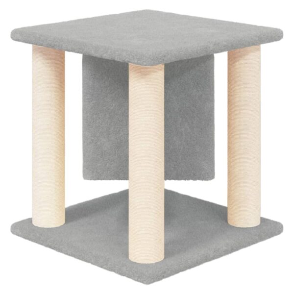 vidaXL Cat Tree with Sisal Scratching Posts Light Grey 37 cm - Image 5