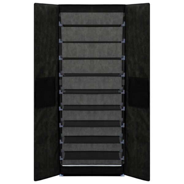 vidaXL Shoe Cabinet Black 60x30x166 cm Fabric - Image 5