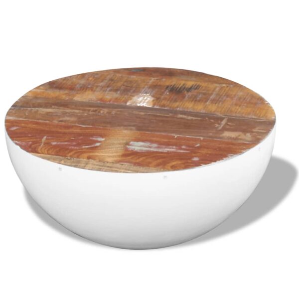 vidaXL Bowl Shaped Coffee Table Solid Reclaimed Wood 60x60x30 cm - Image 4