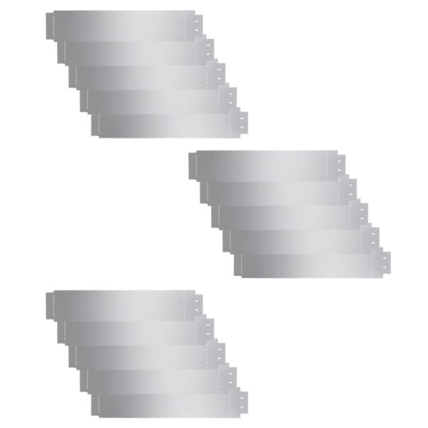 vidaXL Lawn Fence 15 pcs Galvanised Steel 100x20 cm - Image 2