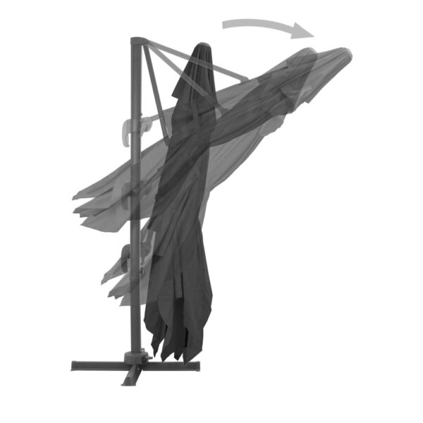 vidaXL Garden Parasol with Portable Base Anthracite - Image 6