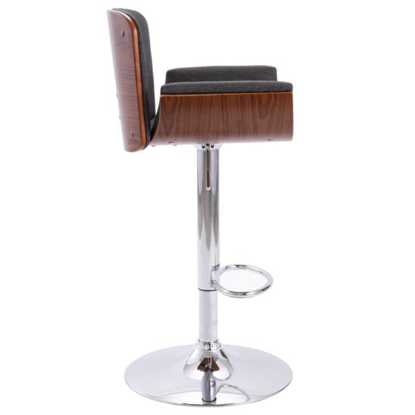 vidaXL Bar Stool Grey Fabric - Image 3