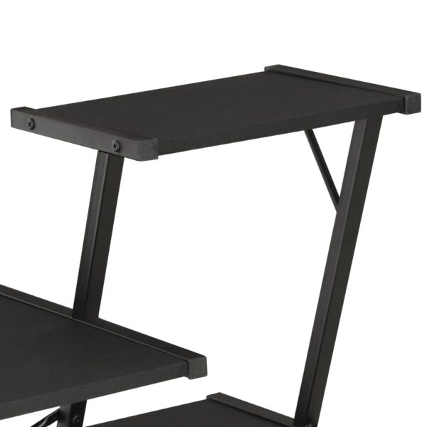 vidaXL Desk with Shelf Black 116x50x93 cm - Image 6