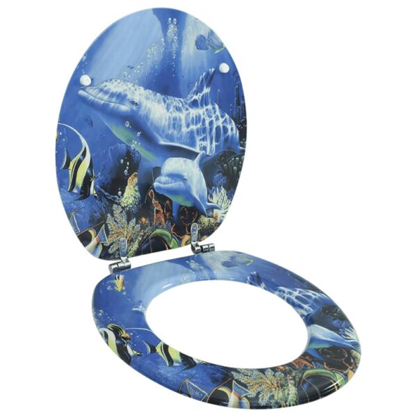 vidaXL WC Toilet Seat MDF Lid Dolphins - Image 1