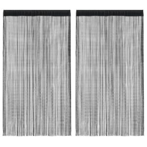 vidaXL String Curtains 2 pcs 140x250 cm Black