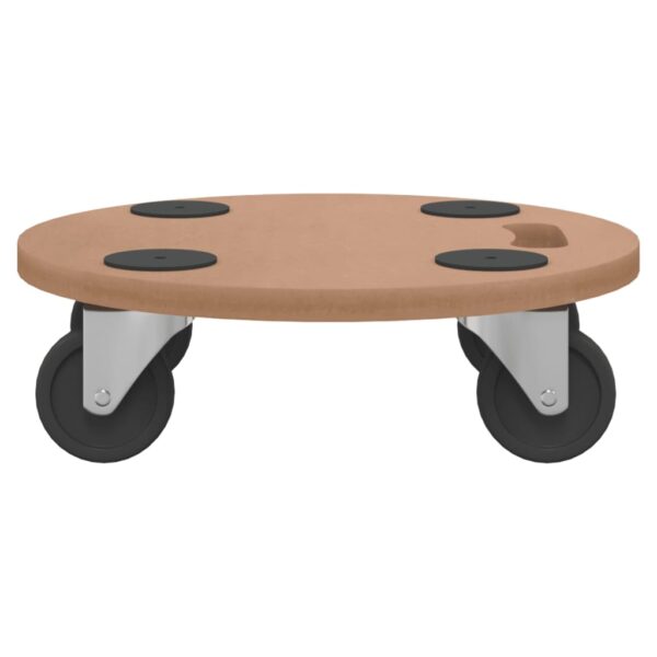 vidaXL Dolly Trolleys 2 pcs Round Engineered Wood - Image 5