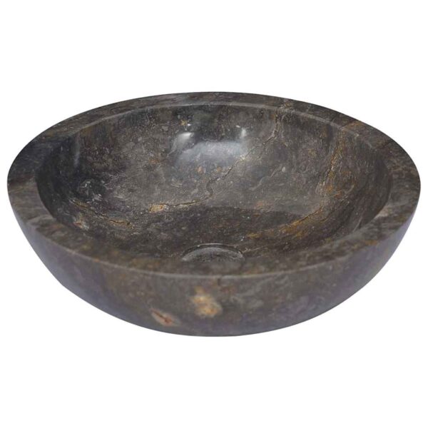 vidaXL Sink Grey Ø40x12 cm Marble - Image 5