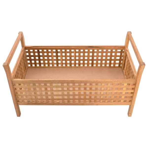 vidaXL Storage Bench 93x49x49 cm Solid Walnut Wood - Image 5