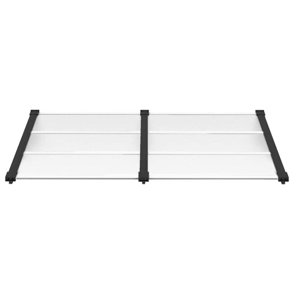 vidaXL Door Canopy Black and Transparent 152.5x90 cm Polycarbonate - Image 3