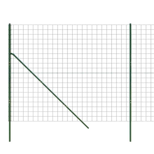 vidaXL Wire Mesh Fence Green 1.6x25 m Galvanised Steel - Image 5