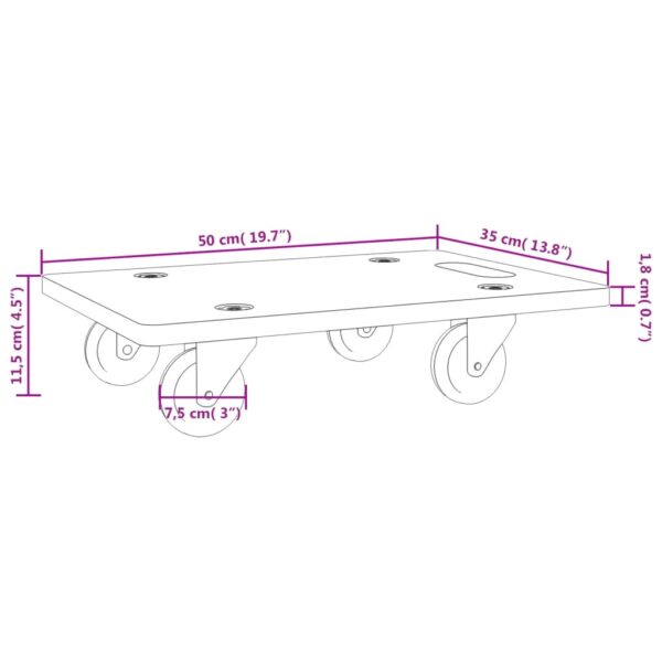 vidaXL Transport Trolleys 2 pcs Rectangular 50x35x11.5 cm 250 kg - Image 9
