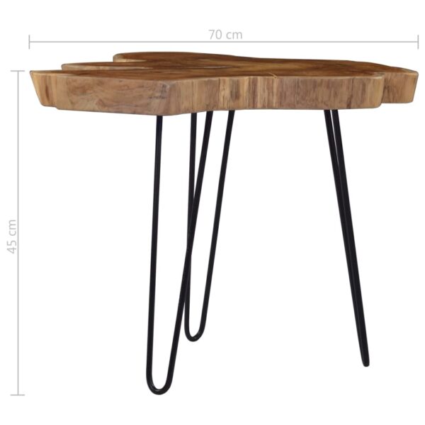 vidaXL Coffee Table (60-70)x45 cm Teak Wood - Image 6