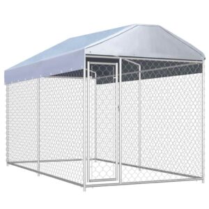 vidaXL Outdoor Dog Kennel with Canopy Top 382x192x225 cm