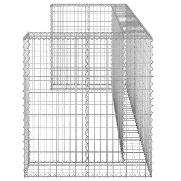 vidaXL Gabion Wall for Garbage Bins Galvanised Steel 254x100x110 cm - Image 4